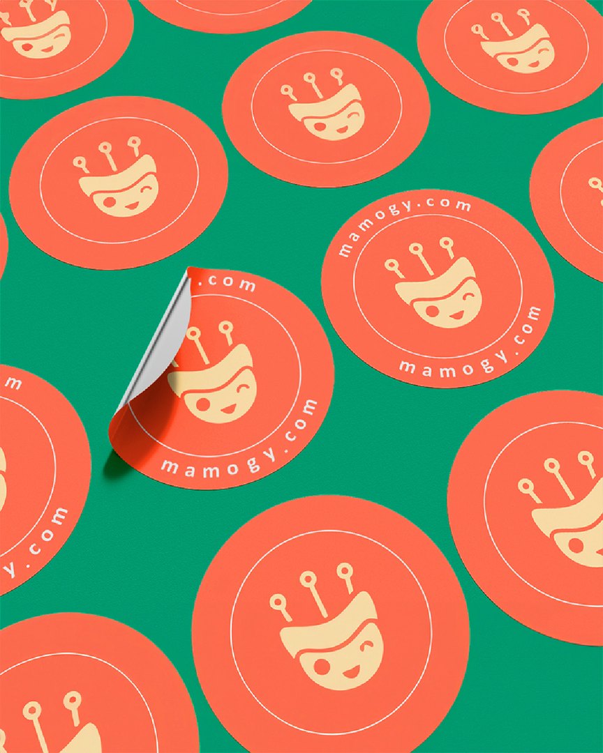 MAMOGY branded stickers
